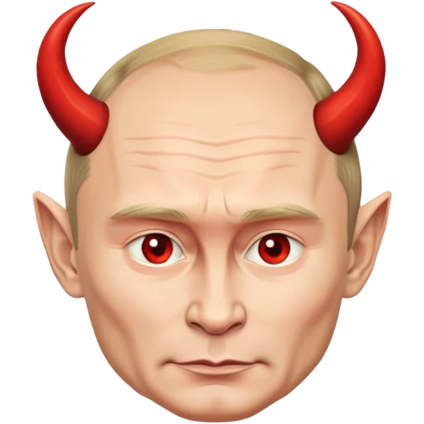 Putin with devil horns and tail emoji