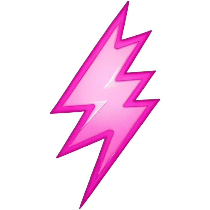 Pink rock and roll lightning bolt emoji