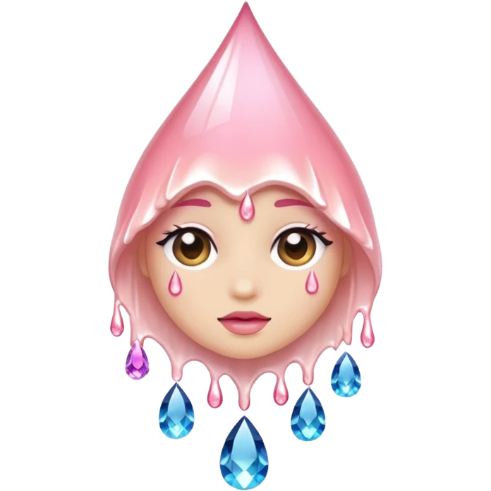 Crystal with blush + sparkle drip emoji