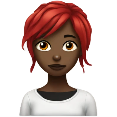 black emo girl with red hair  emoji