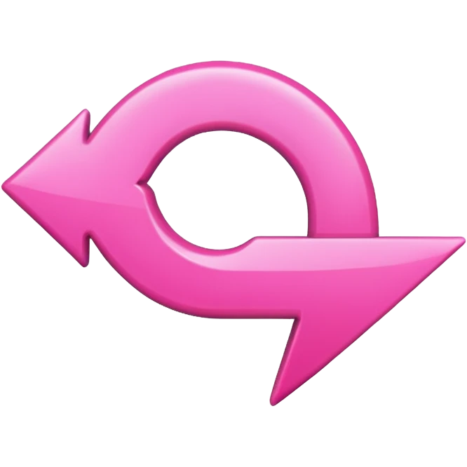 Pink curved go back arrow emoji