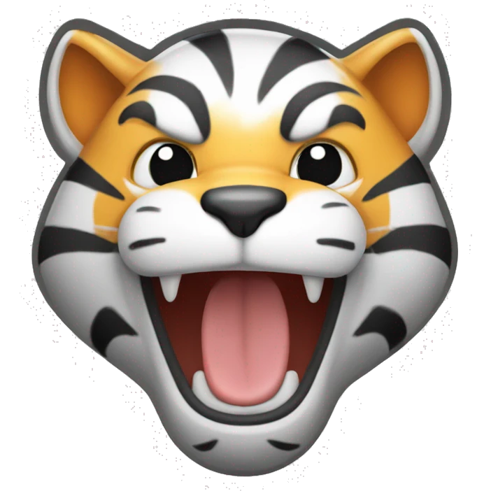 cute human tiger shape, laughing expression with lightning with the HO symbol emoji