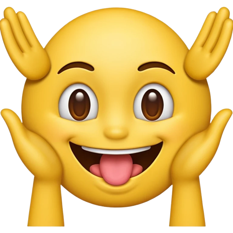 emoji with tounge out and hands out to the side like if they are opening somthing emoji