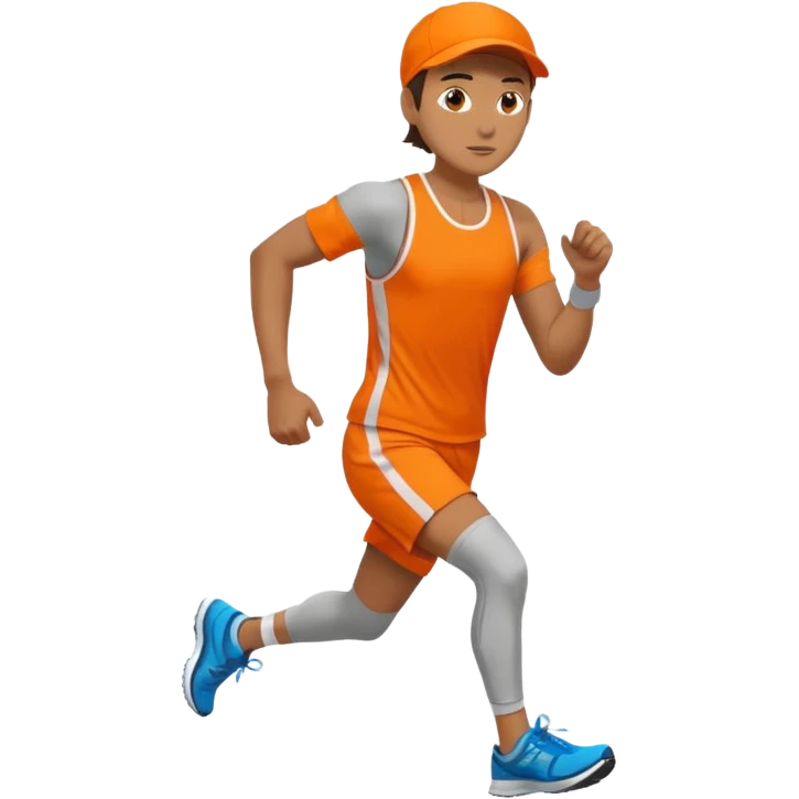 runner with orange outfit emoji