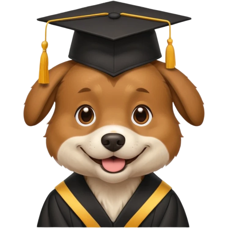 graduating cap dog emoji