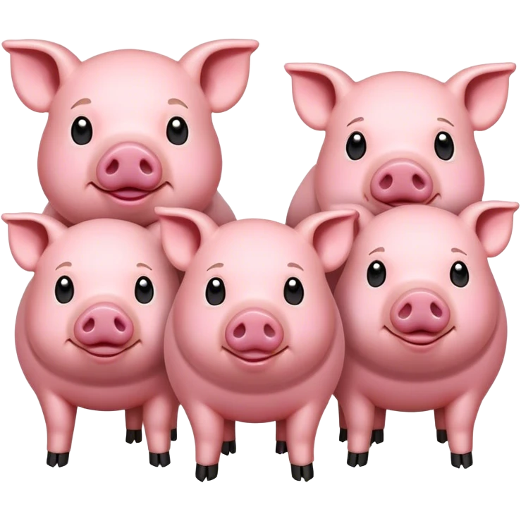 1 skinny pig and 2 fat pigs emoji