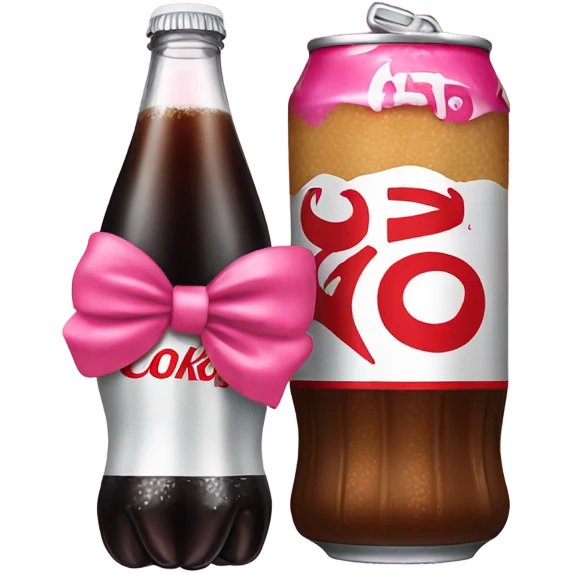 Diet Coke with pink bow emoji