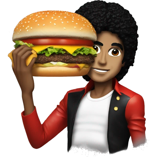 michael jackson w a burger  emoji