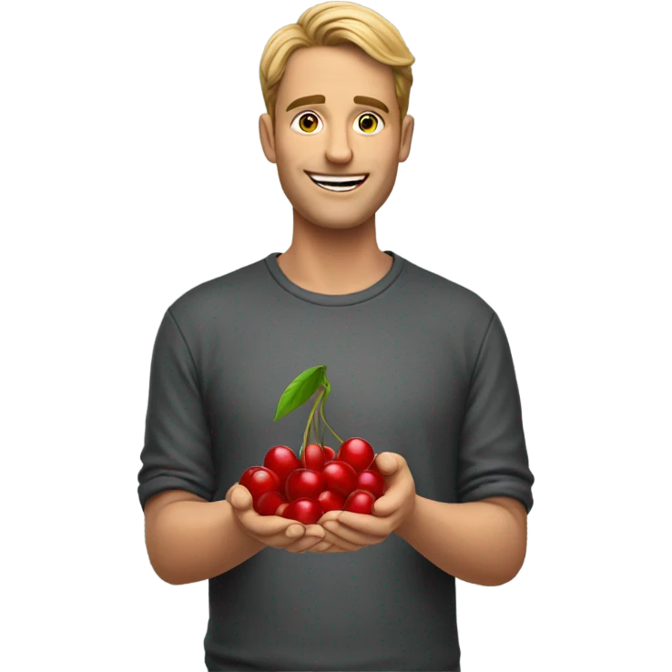 A guy holding cherries emoji