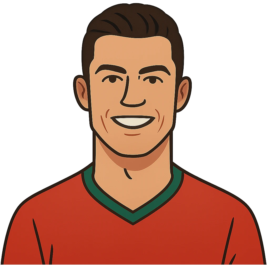flat toon style portrait of Ronaldo emoji