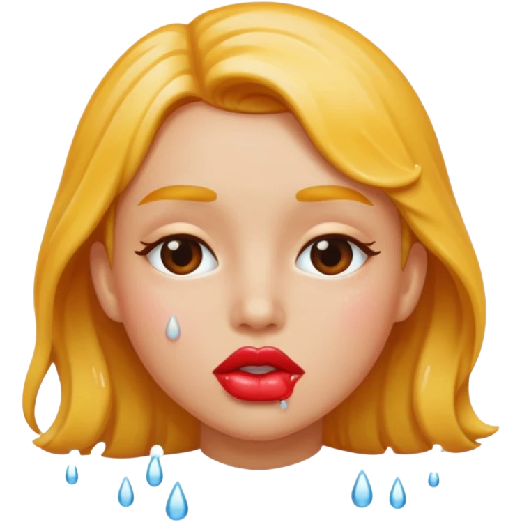 Tongue wet kiss emoji