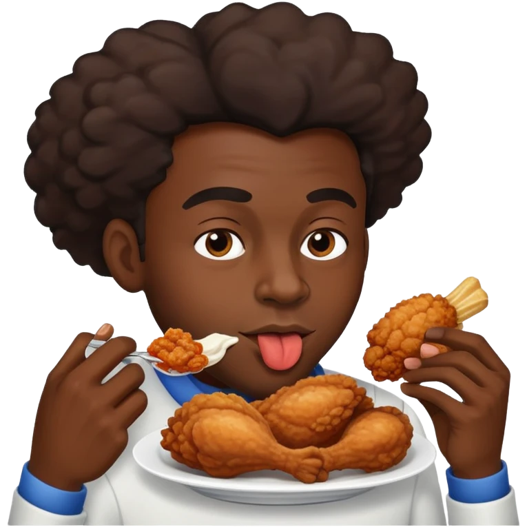 Big black  man eating chicken emoji