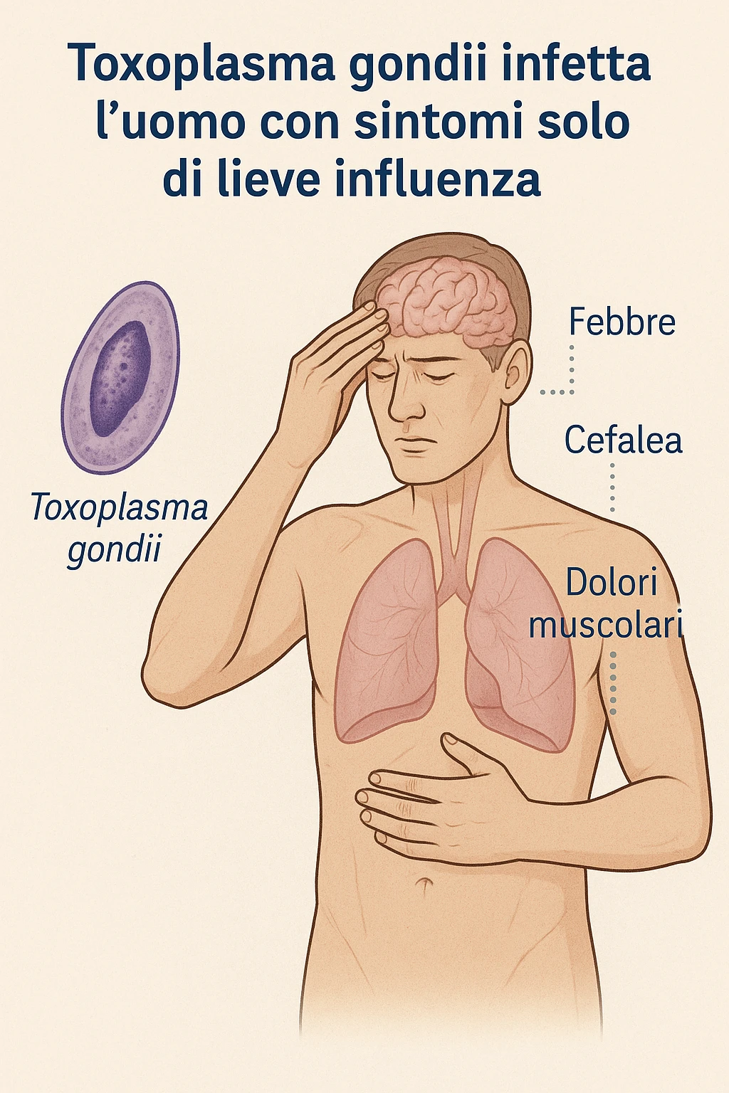 Toxoplasma gondii, infetta uomo ha sintomi solo di lieve influenza in italiano emoji