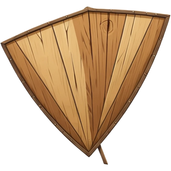 Old, faded, cracked wooden kite-shield with quarter panel design emoji
