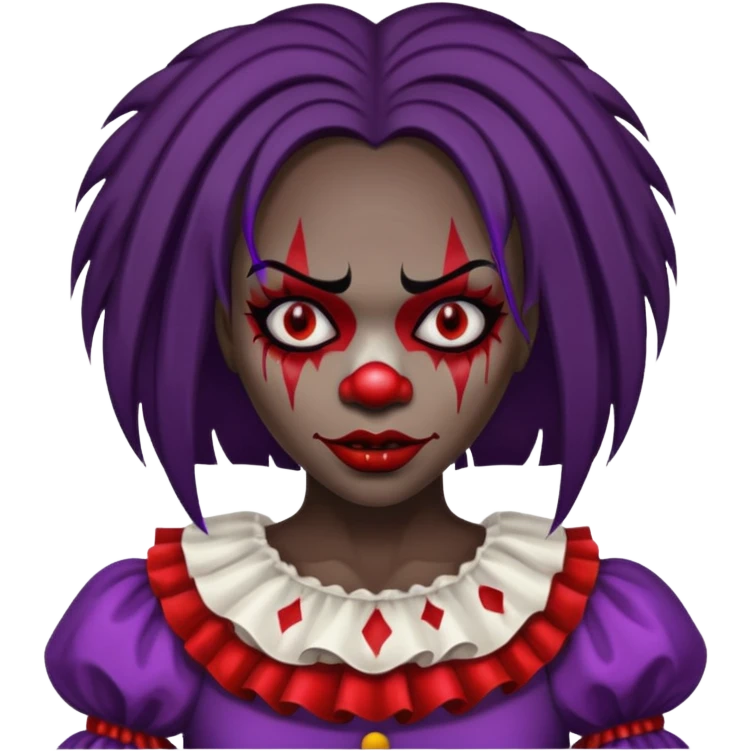 palhacinha sangrenta assassina pele negra de cabelo liso emoji