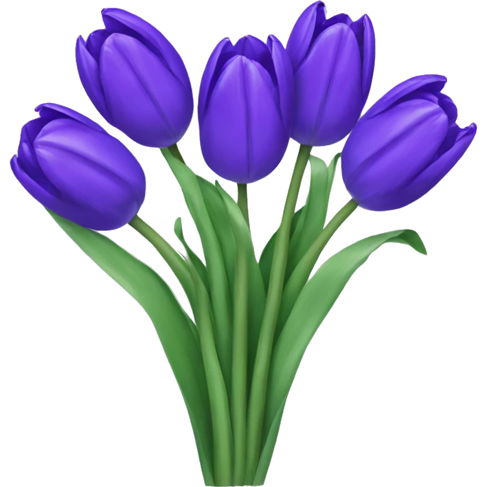 bouquet of purple-blue tulip emoji