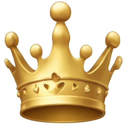  Delicate Golden crown with a heart  emoji