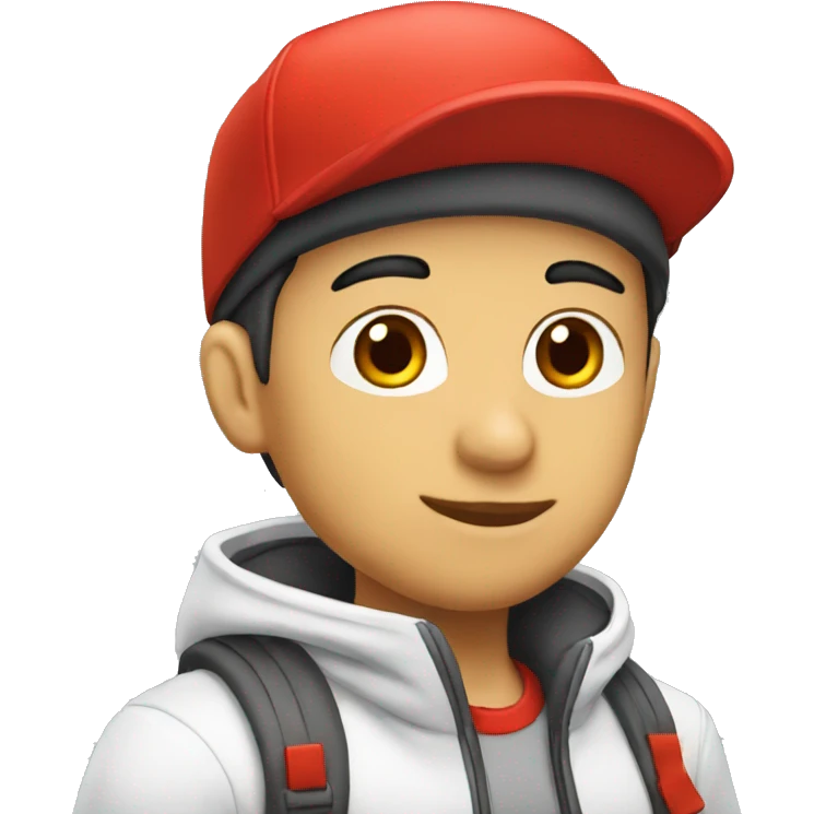 Persona blanca  con gorro rojo emoji