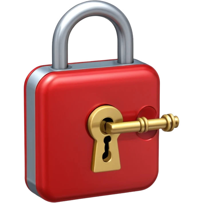 Closed padlock with a key inserted into it emoji