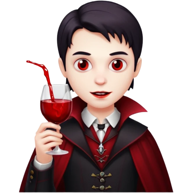 vampire kids with glass emoji