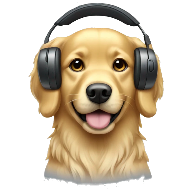 golden retriever with headset emoji