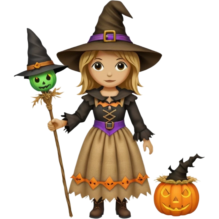 scarecrows witch dress emoji