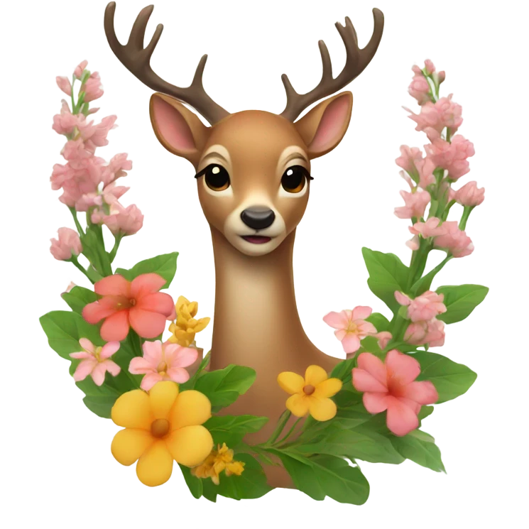 Deer with flowers emoji