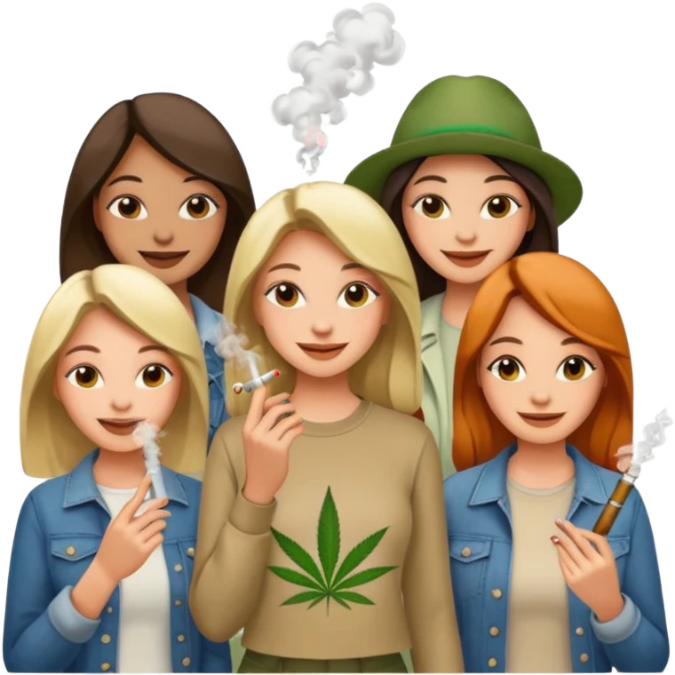 Ladies, smoking weed emoji