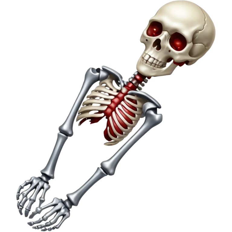 metallic anatomic bones with blood, steel texture, dark dramatic tone, clean background emoji
