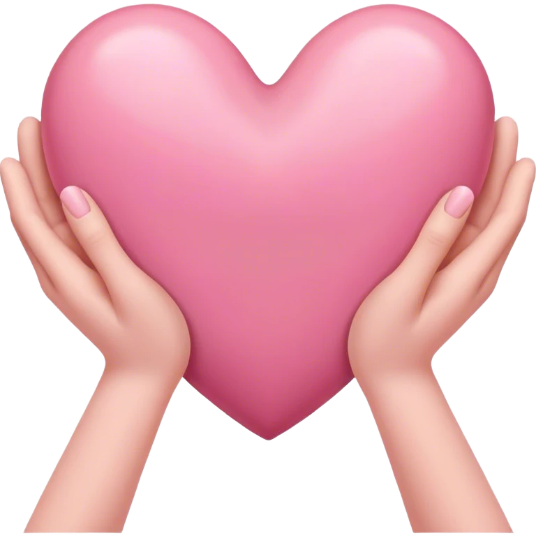 heart with hands, pink heart in middle emoji
