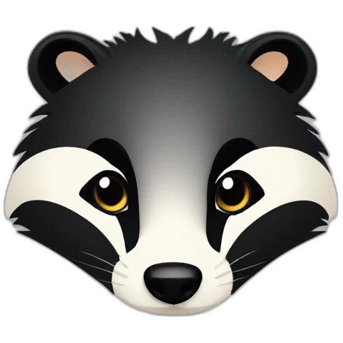 furry, badger, vector style, flat, 2D emoji