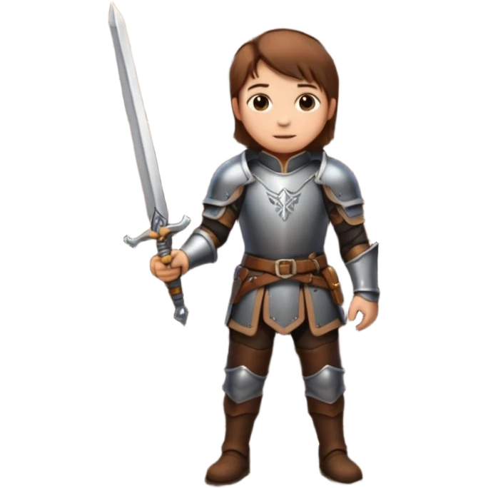 a medieval adventurer with a dungeons behind it emoji