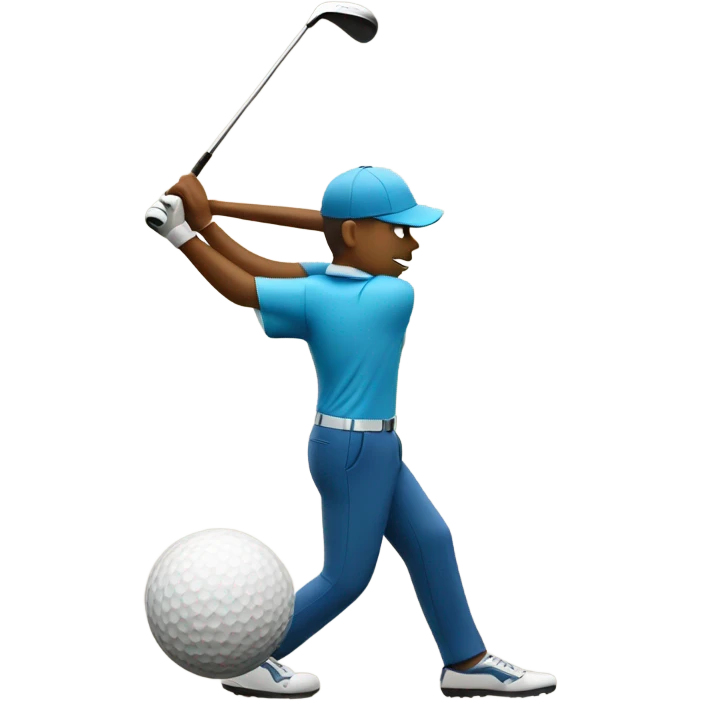Golfer hitting football with driver emoji