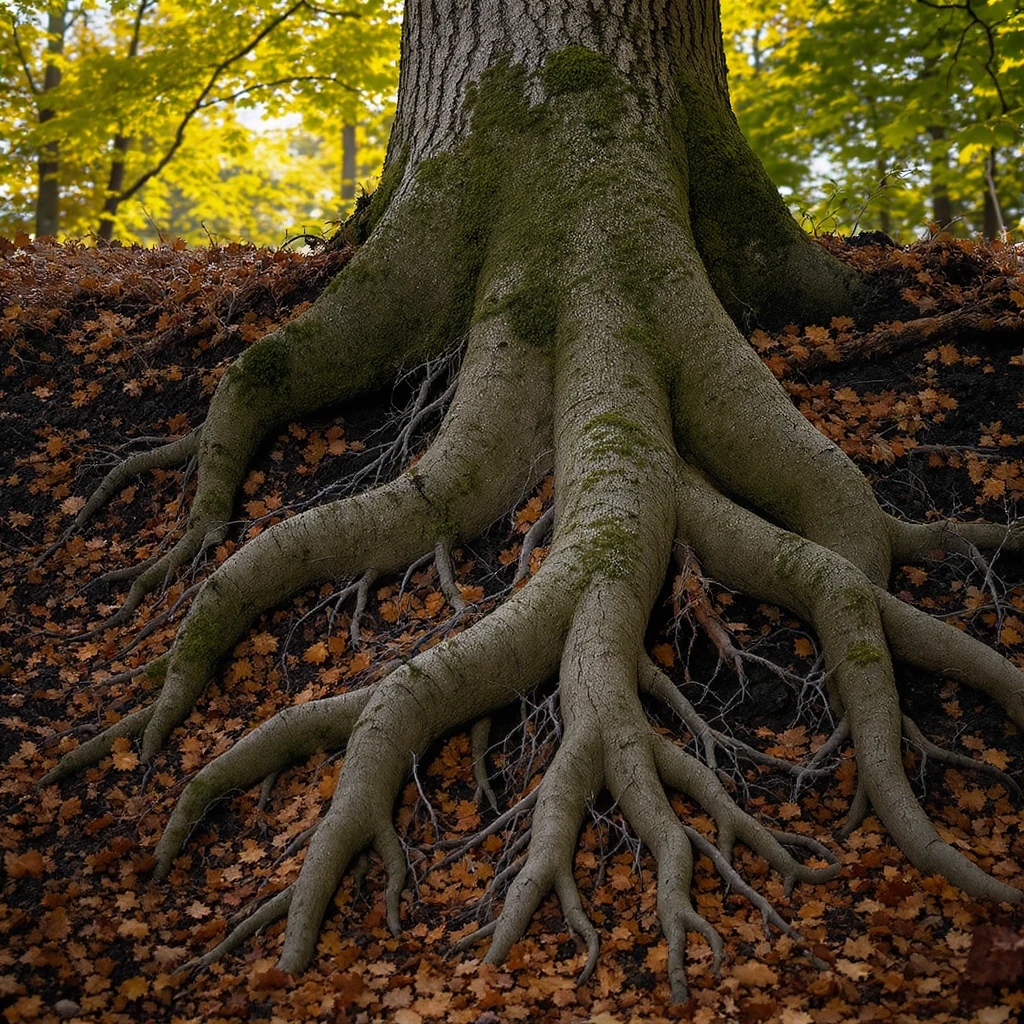 tree roots, realistic style, intricate details, earthy colors emoji