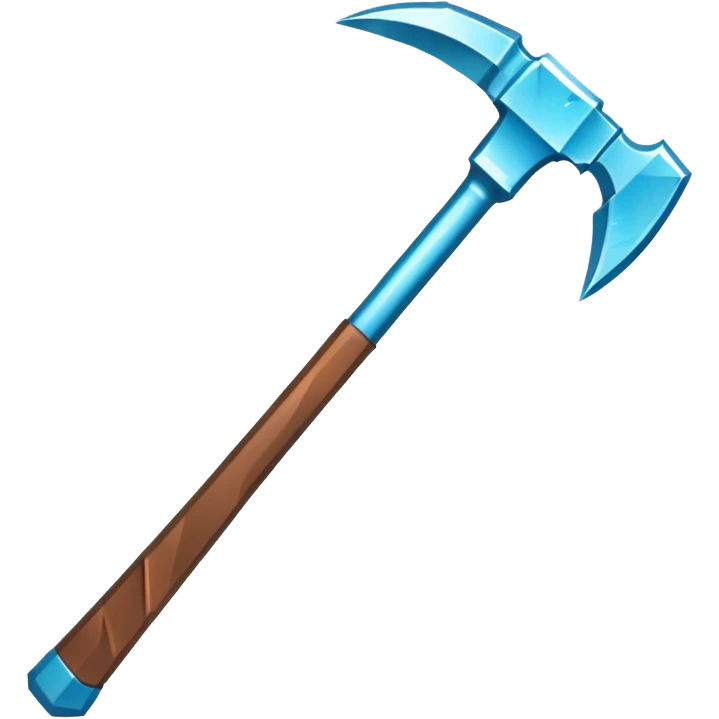 Minecraft diamond pickaxe with brown handle emoji