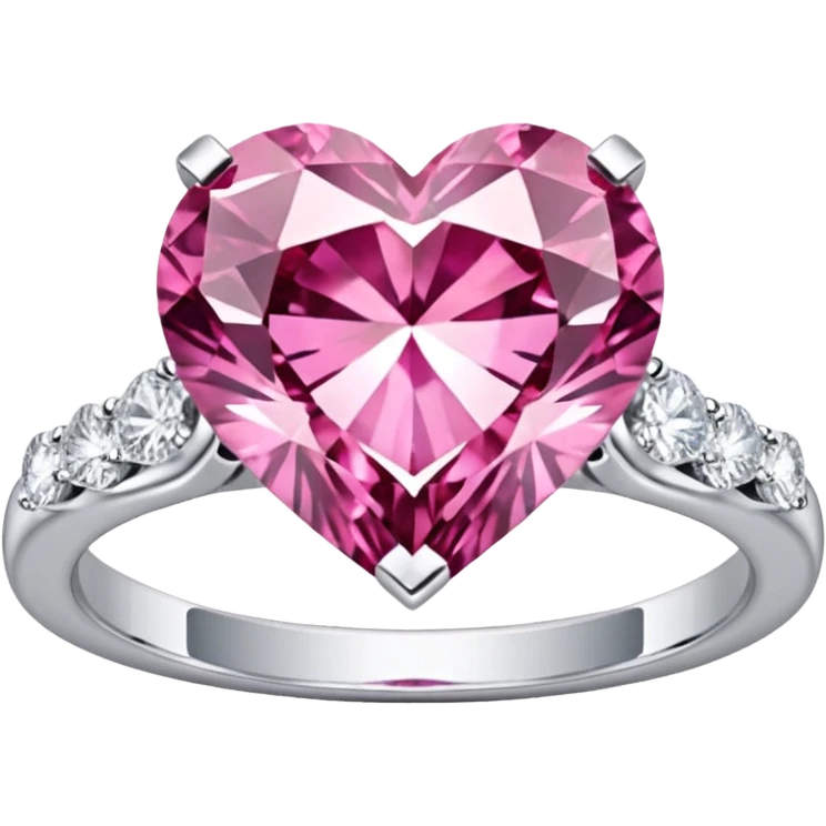 Pink heart diamond ring emoji
