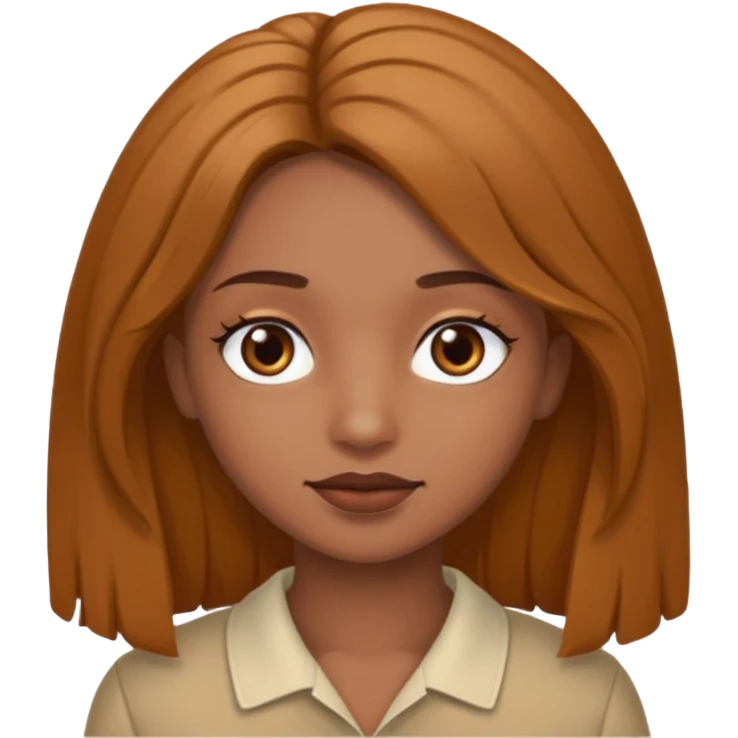 branca, olhos hazel, franjnha, pequenas sardas, cabelo castanho escuro, cabelo medio  emoji