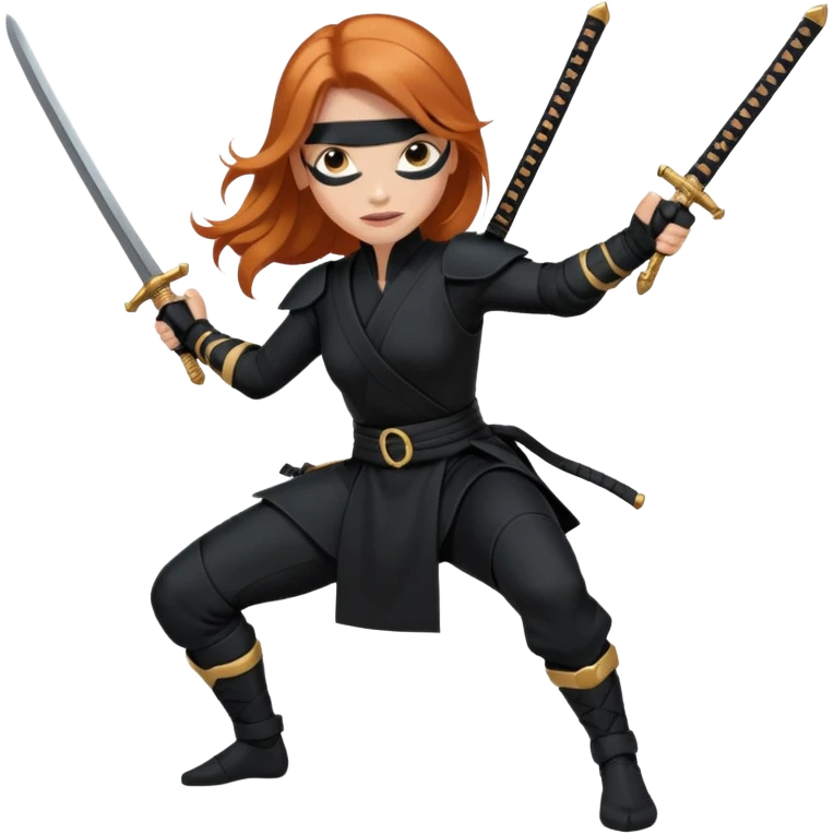 Jessica Chastain, in a ninja position with swords emoji