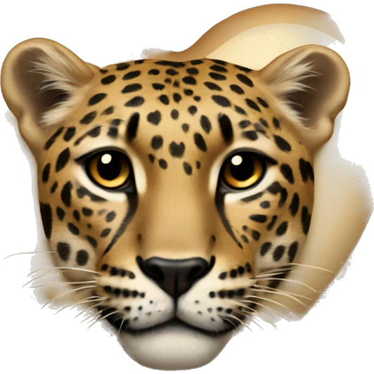 Beige heart with leopard emoji