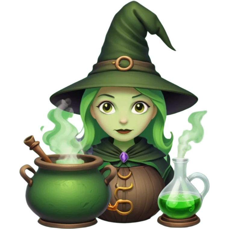 green witch cooking potion emoji