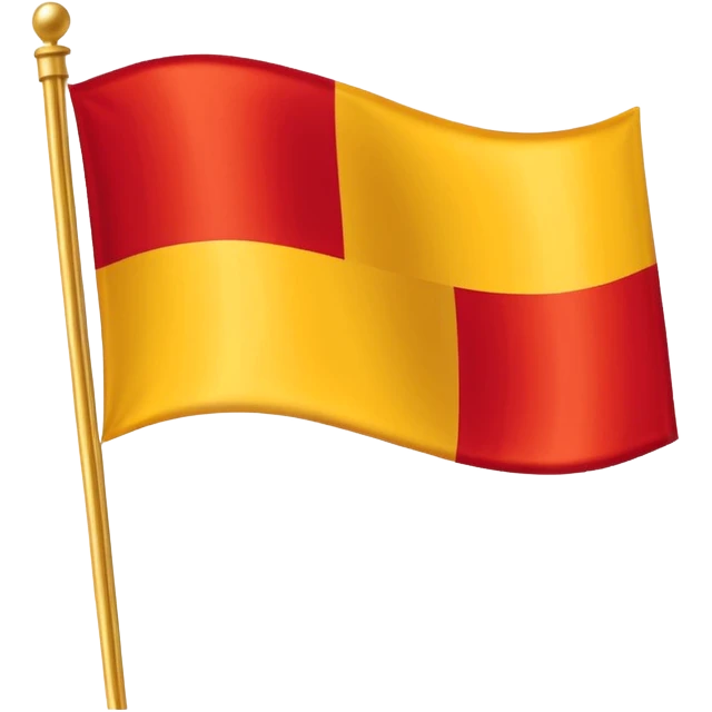 Red, white, and golden yellow vertically sequenced tricolour flag inspired by the flag of Italy emoji