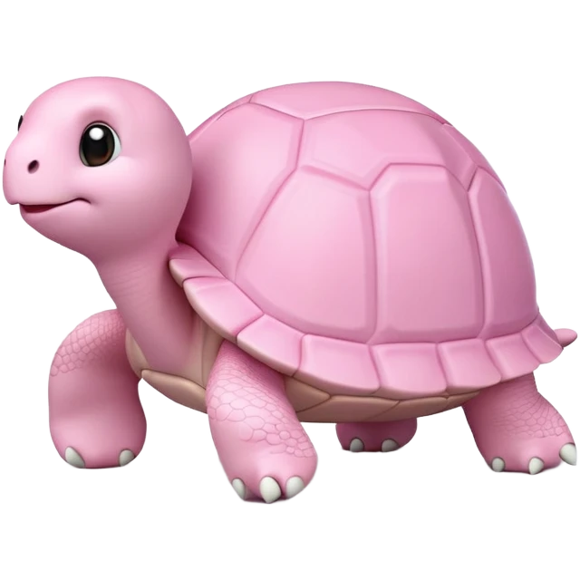 light pink turtle, cute, adorable, looks like a stuffed animal with no details in skin, similar to the 3D emoji version emoji