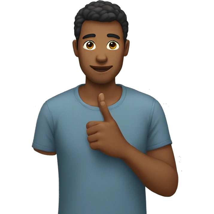 a man use his finger to make a heart emoji