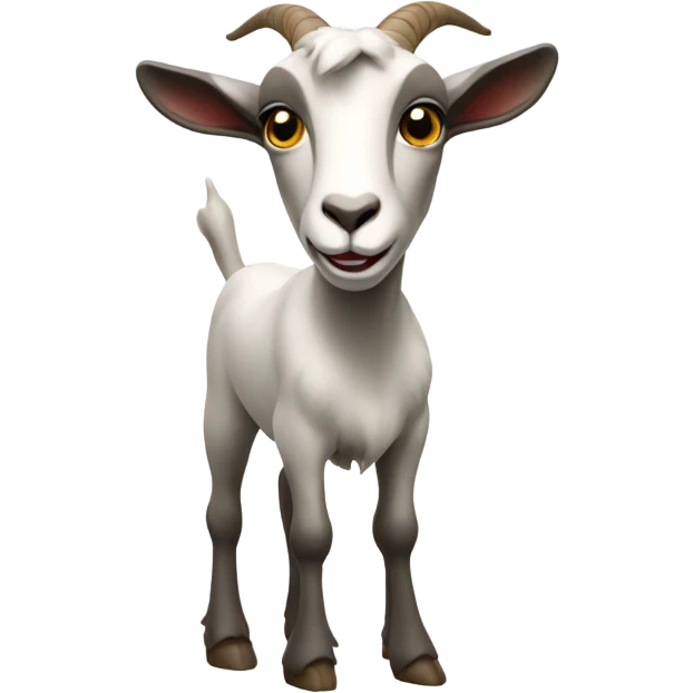 Goat giving middle finger emoji