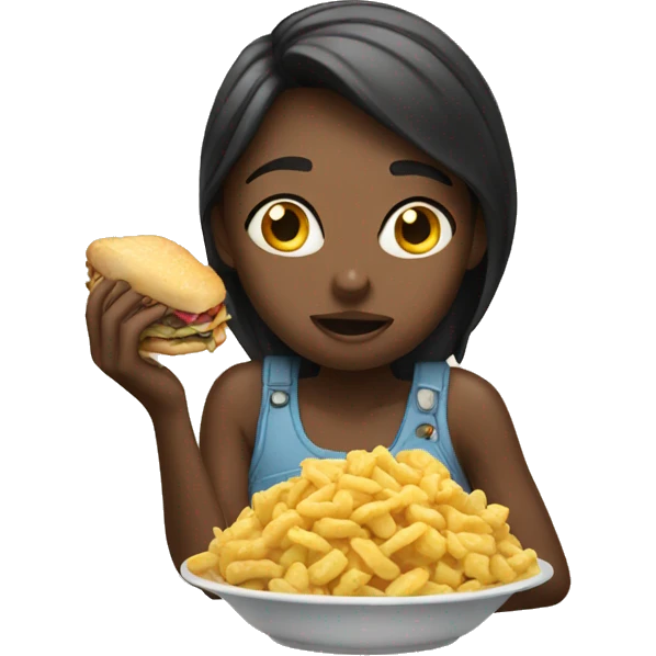 Girl eating a lot emoji