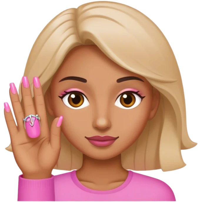 Pink one nail emoji