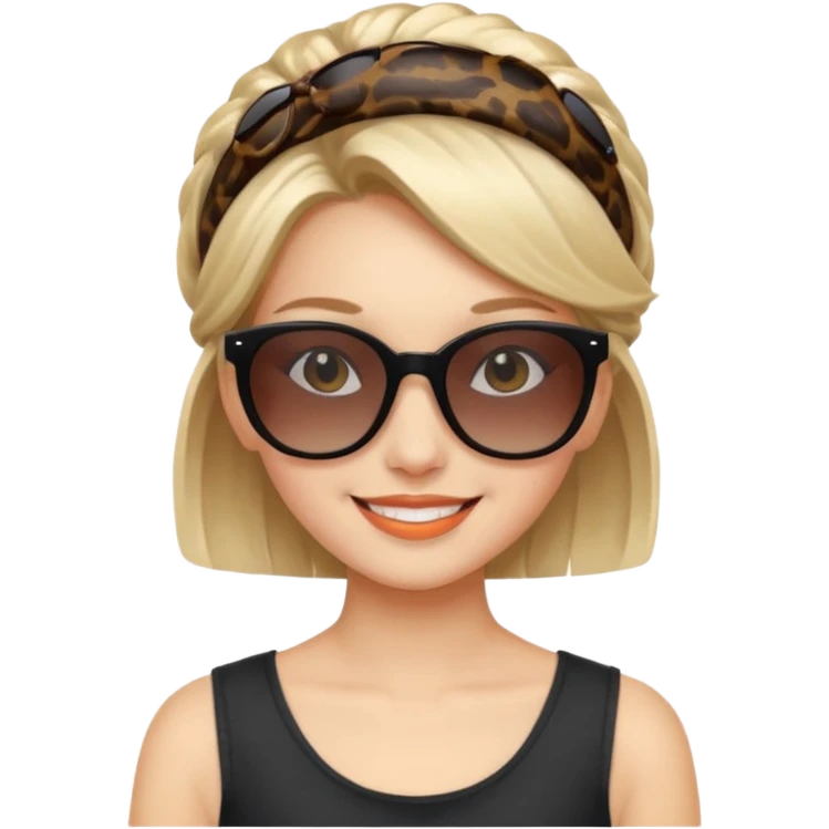 girl with hair style sunglasses on head  emoji