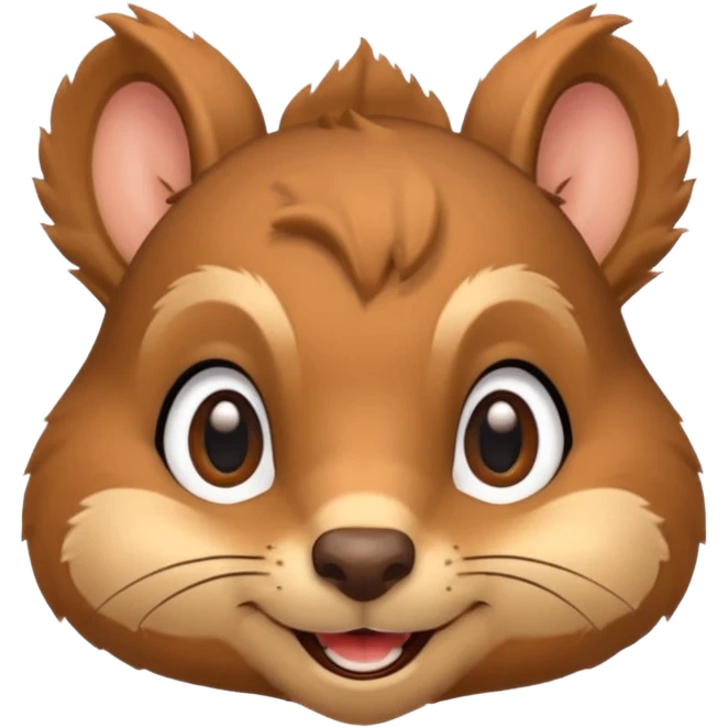 squirrel head, cute, smile, big eyes emoji