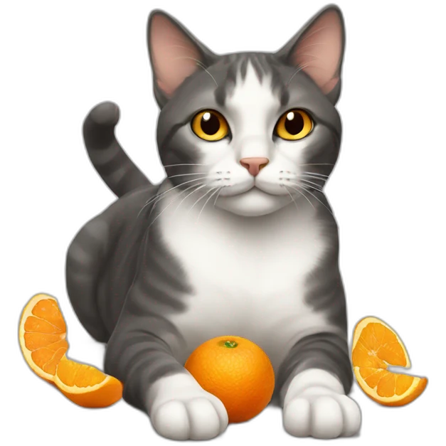 cat with oranges in paws emoji