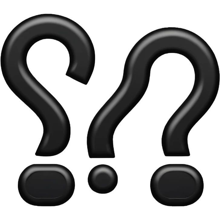 three black question marks next to each-other emoji